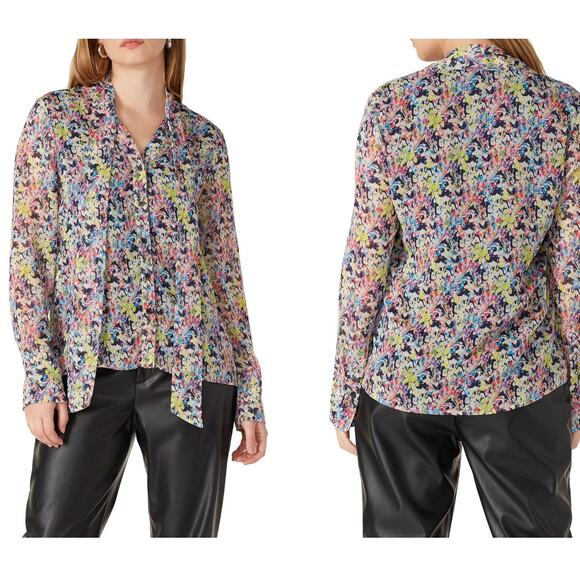 Jason Wu x RTR Pink Multi Floral Blouse Size 2 - Picture 6 of 6